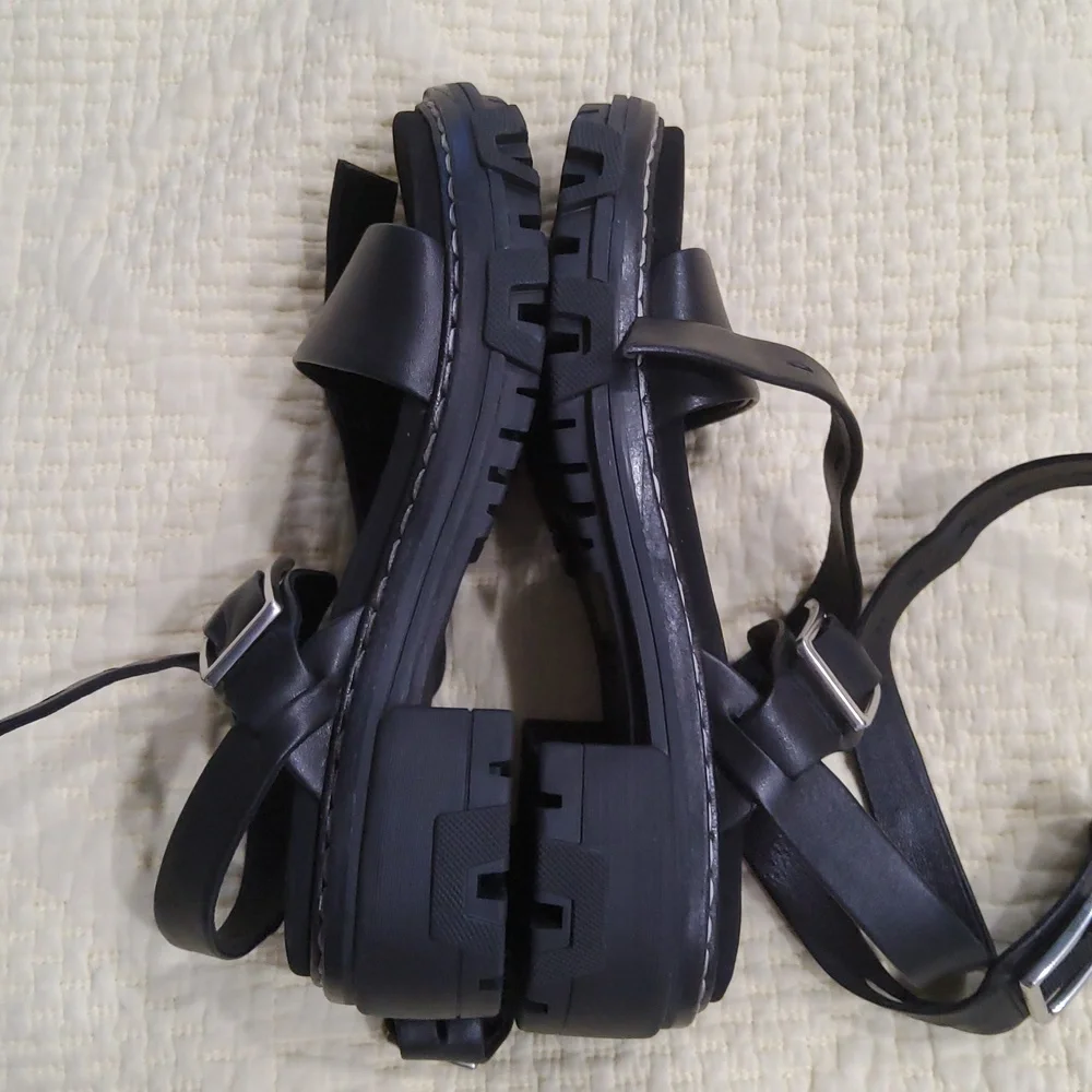 Rag & Bone Black Chunky Sandals with Leather Straps